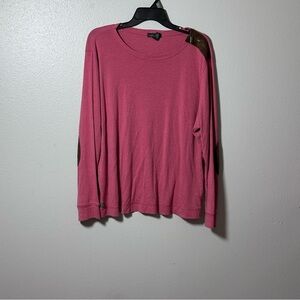 Lauren Ralph Lauren Women Red/Pink Zipper Detail Elbow Patch Top 3X.